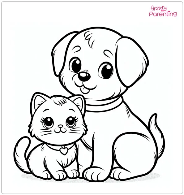 25 Puppy Coloring Pages - Free Printable, Sheets and Images for Kids