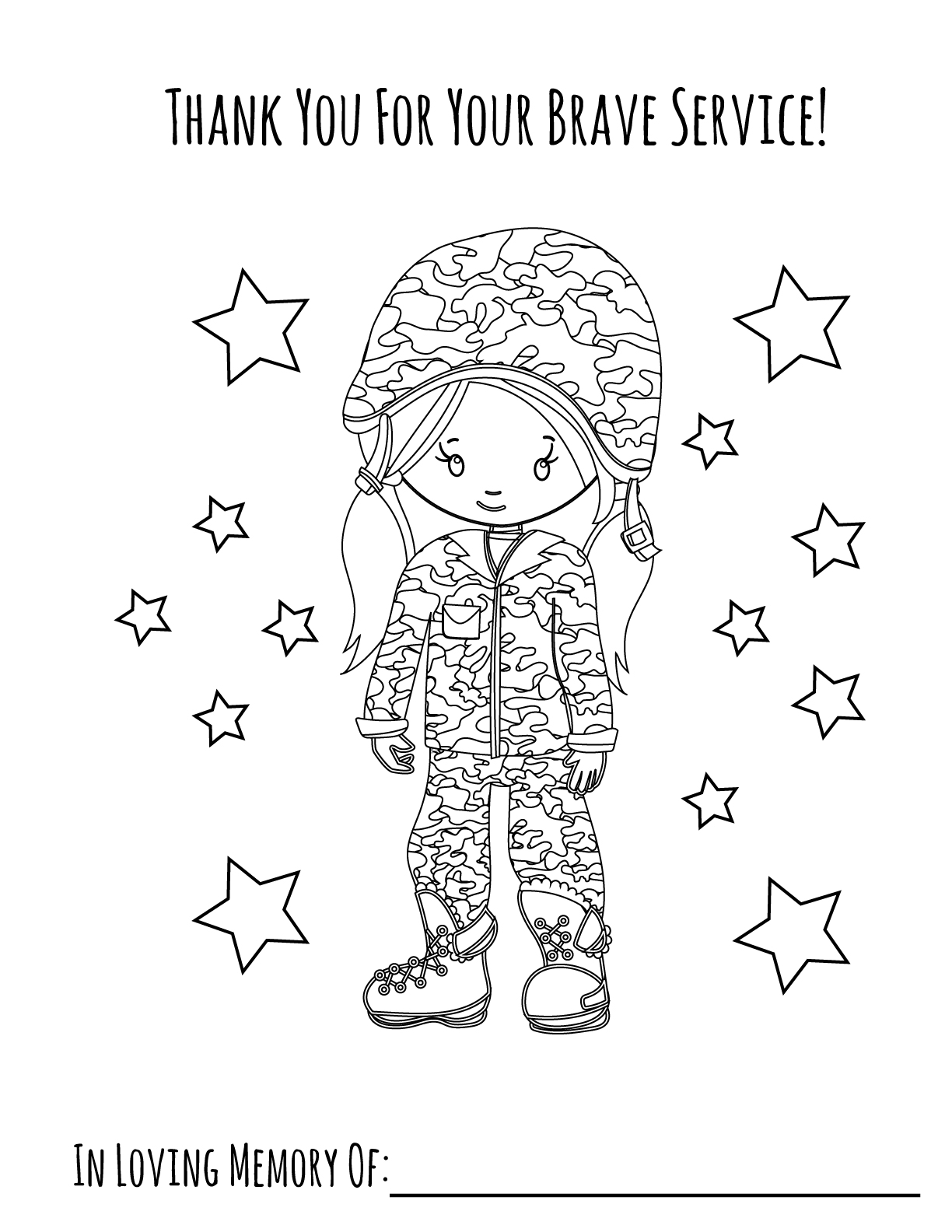 Memorial Day Boy Printable Coloring Page ⋆ Primoparty