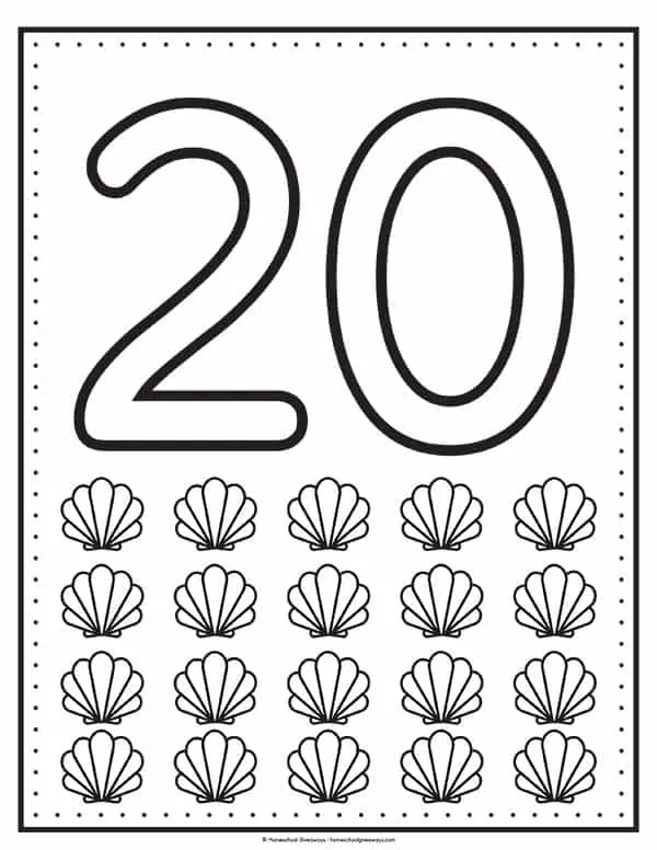 Numbers 1 20 Coloring Sheets