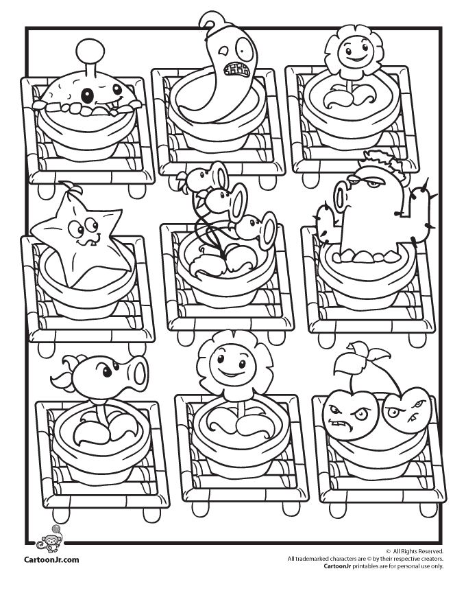 printable coloring pages plants vs zombies