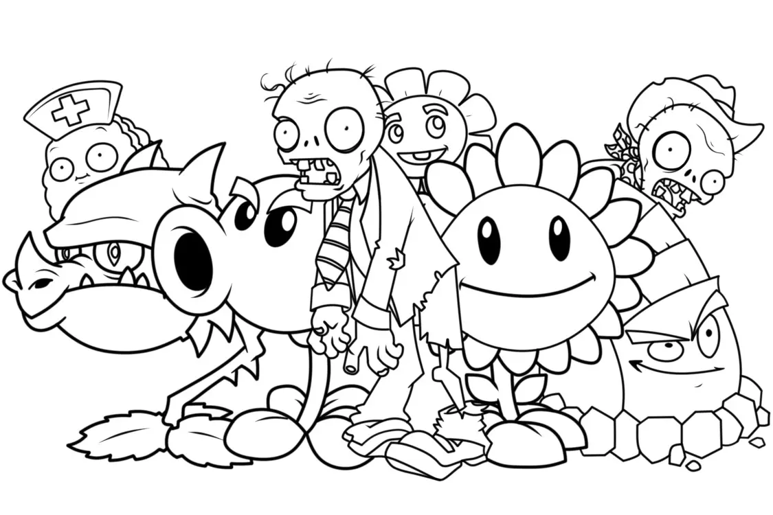 printable coloring pages plants vs zombies