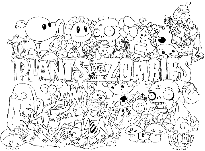 printable coloring pages plants vs zombies