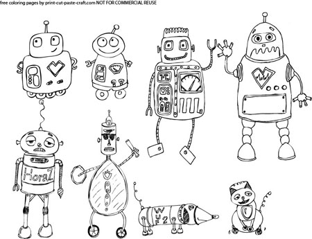 printable coloring pages robots