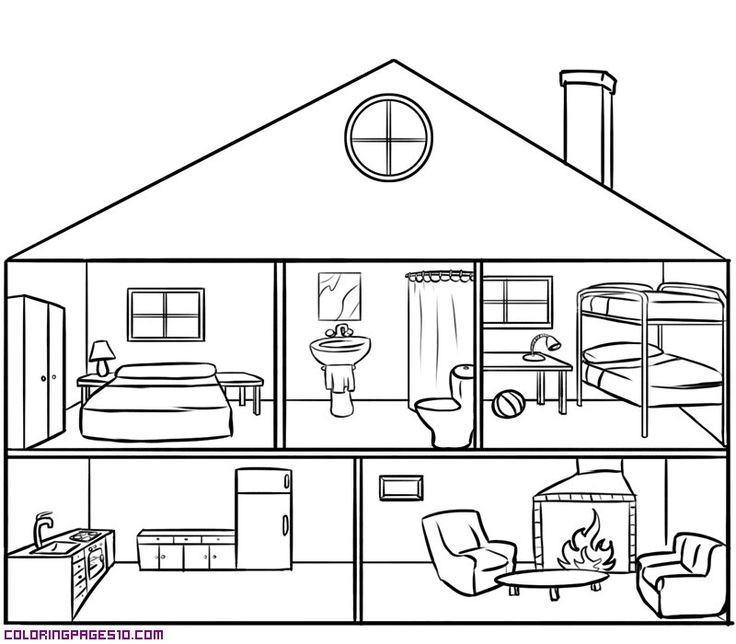 printable coloring pages rooms house
