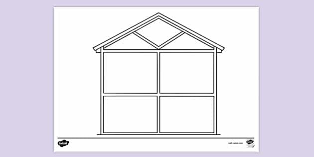 Rooms in a House Colouring Page | Colouring Sheets - Twinkl