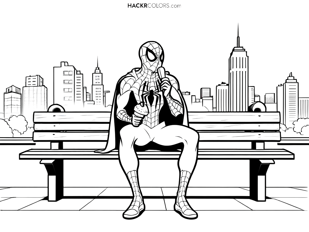Spidermans City Break | Free Unique Printable Coloring Pages for Kids