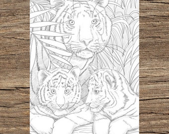 Tigers Printable Adult Coloring Page From Favoreads coloring Book ...