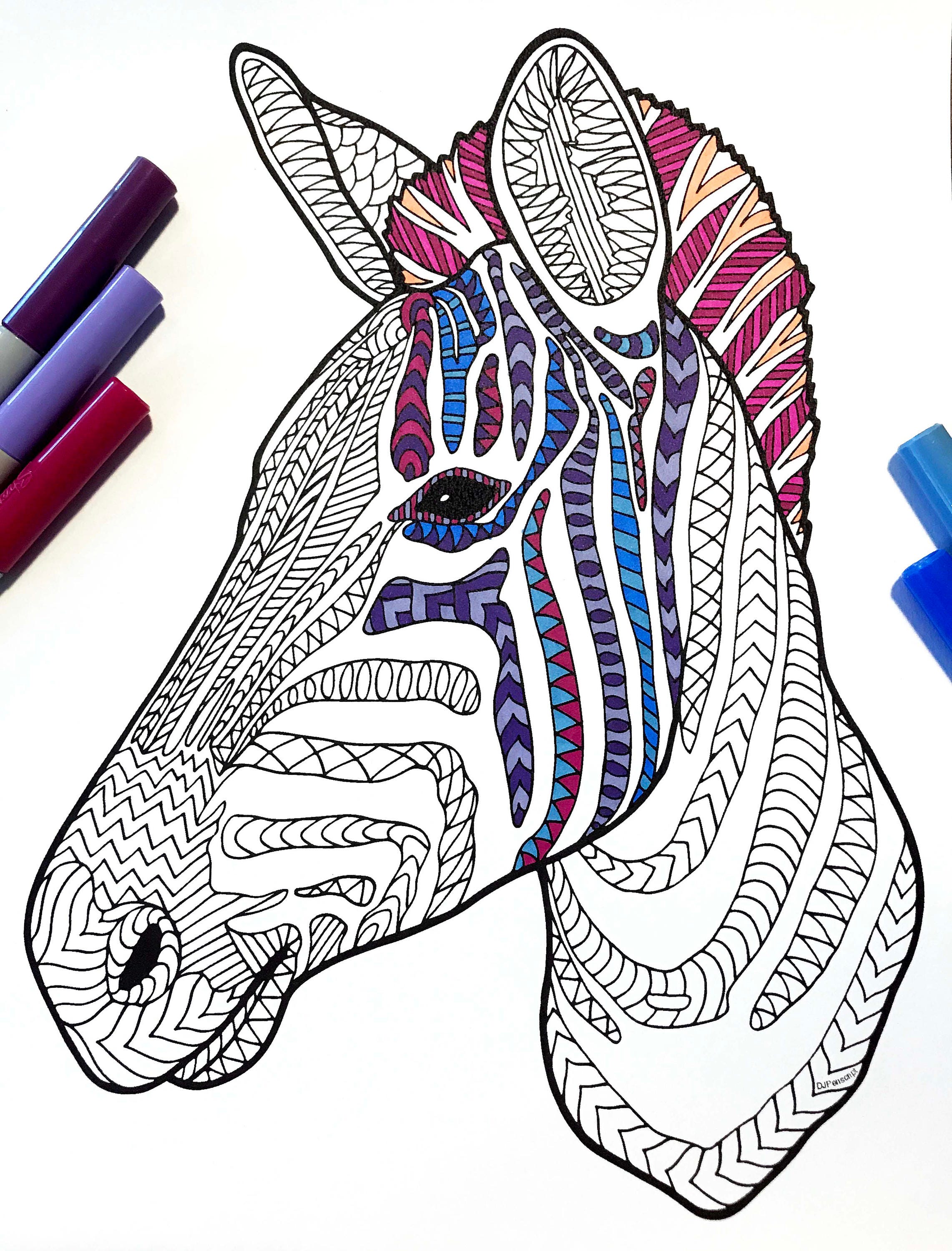 printable coloring pages zebra