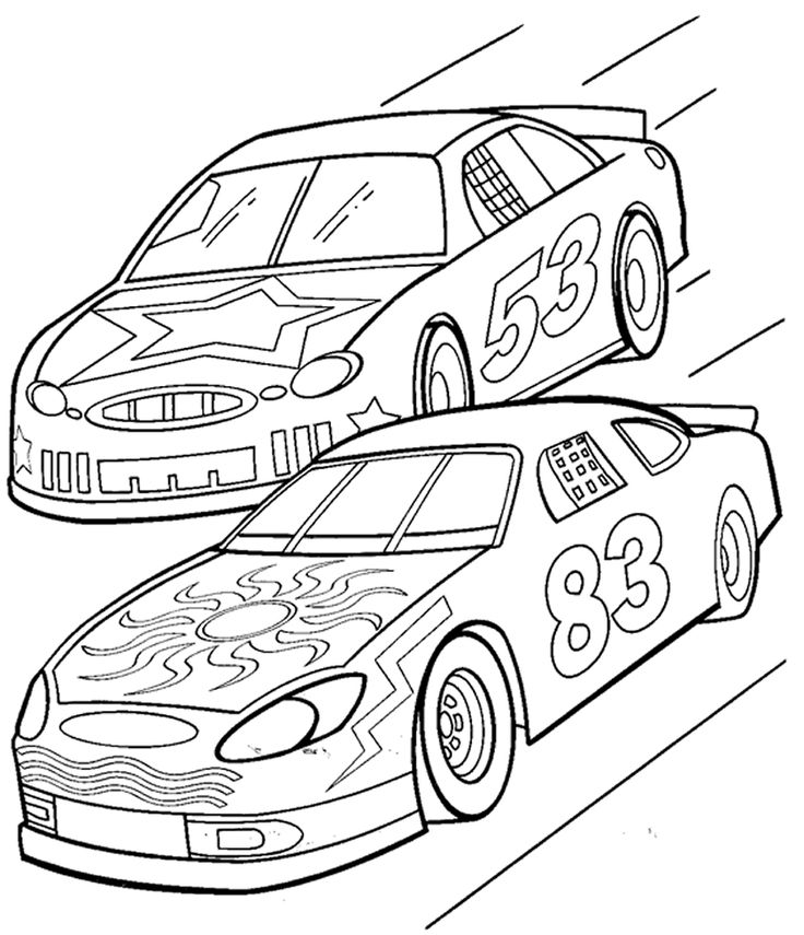 printable coloring race car pages