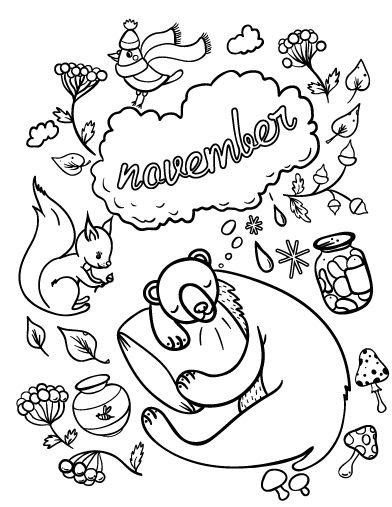 printable coloring sheets for november