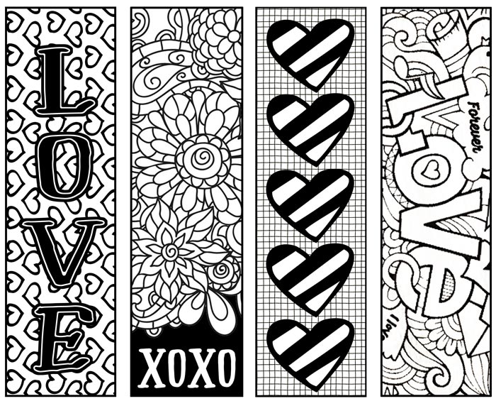 Valentines Printable Bookmarks to Color | i should be mopping the ...