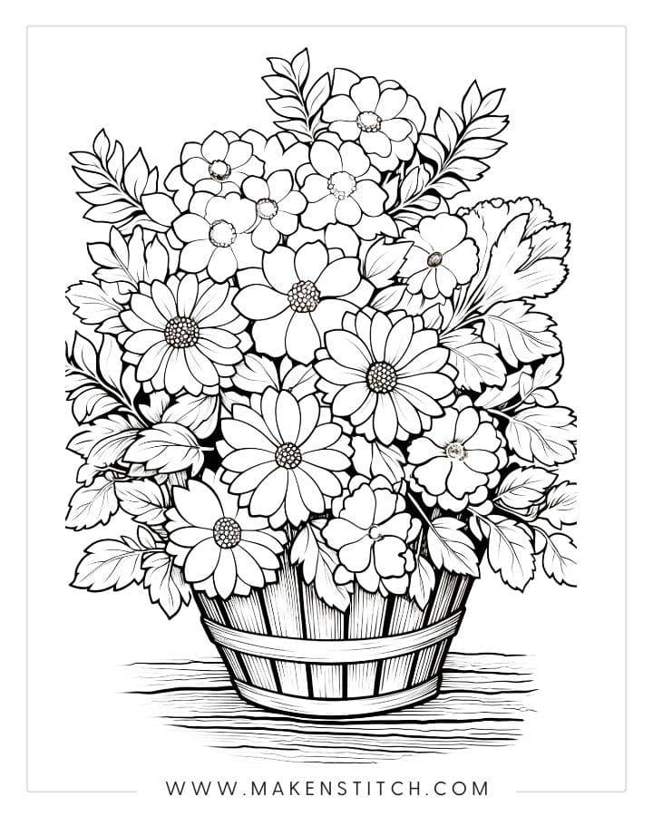 Flower Coloring Pages for Kids and Adults (Free Printables ...