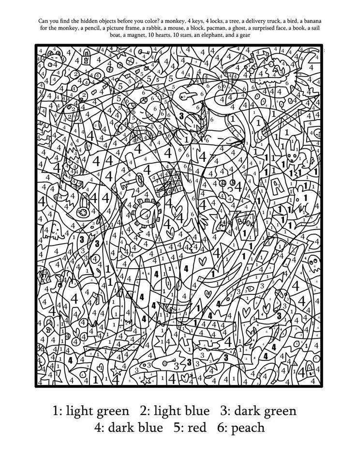 printable colour by numbers hard