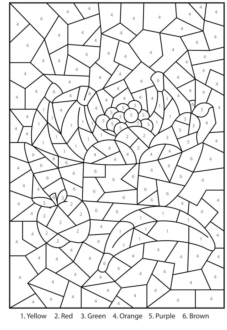 printable colour by numbers hard
