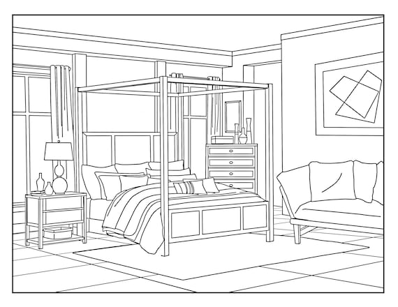 printable colouring house