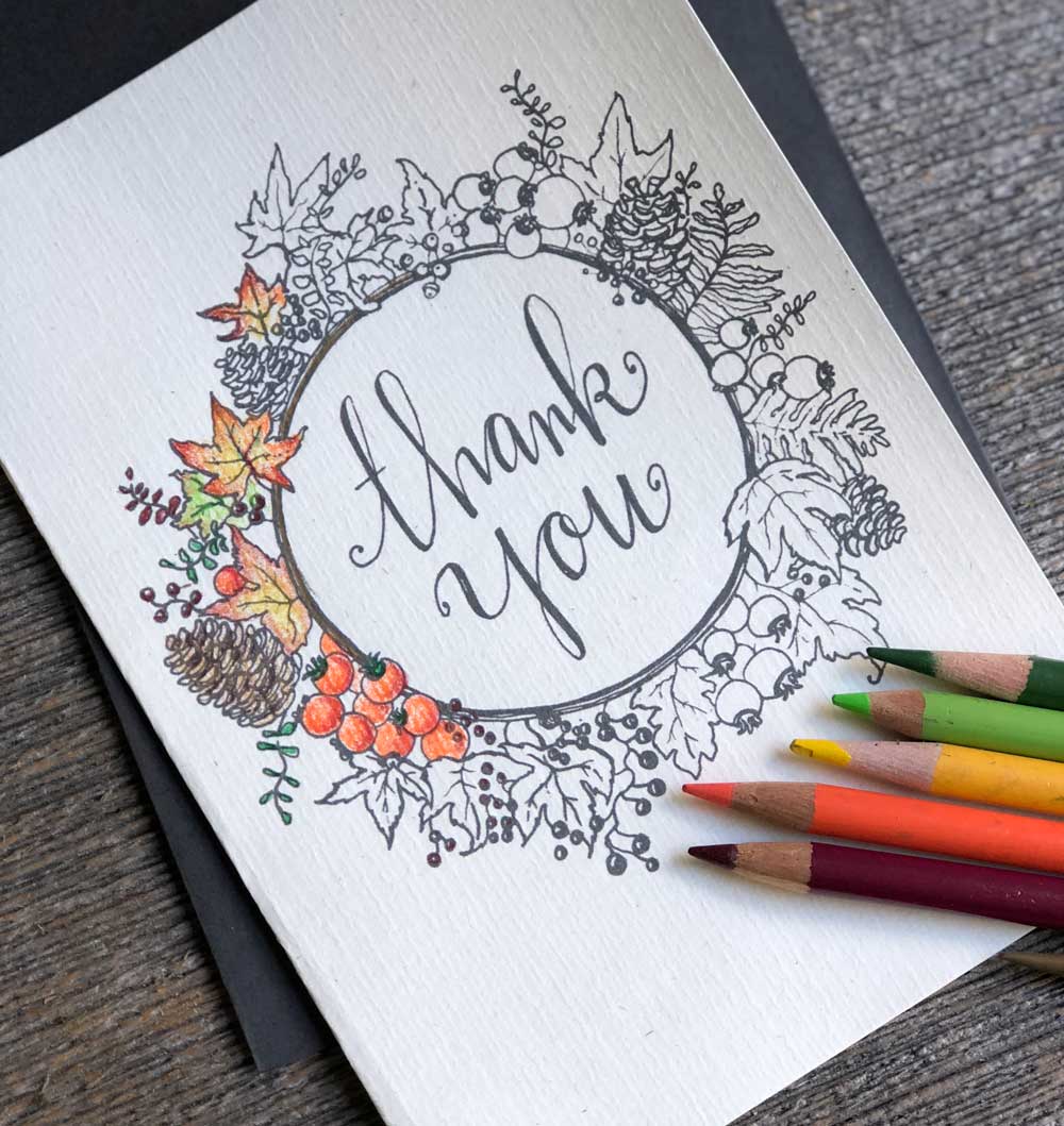 printable colouring in thank you cards