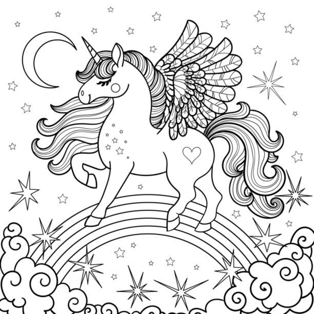 printable colouring pictures of unicorns