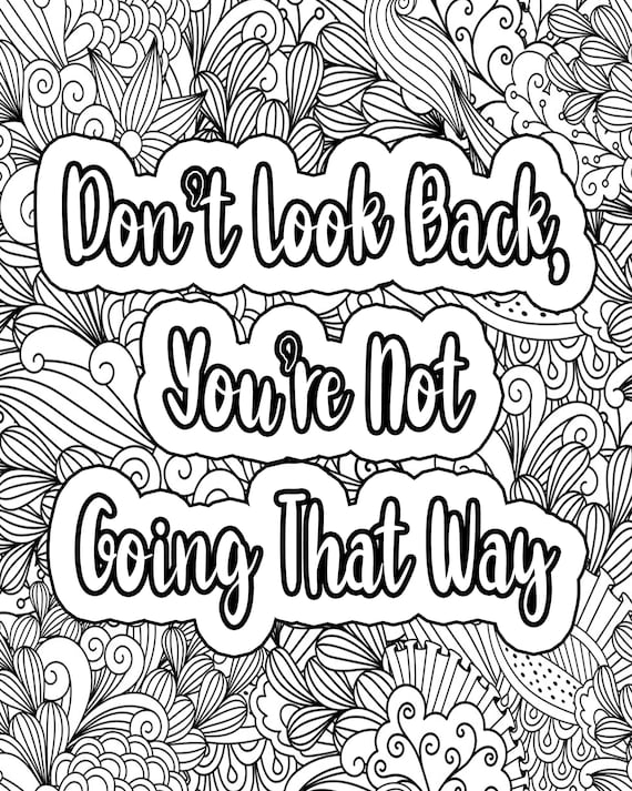 Inspirational Quotes Coloring Pages for Adults. Zentangle Digital ...