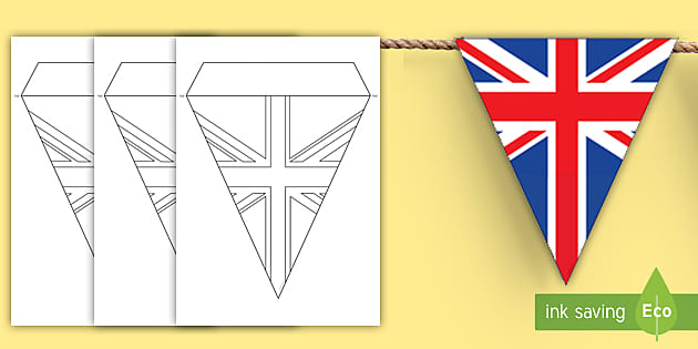Union Flag Template Display Bunting (Lehrer gemacht)