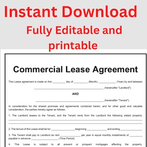 printable commercial lease agreement form