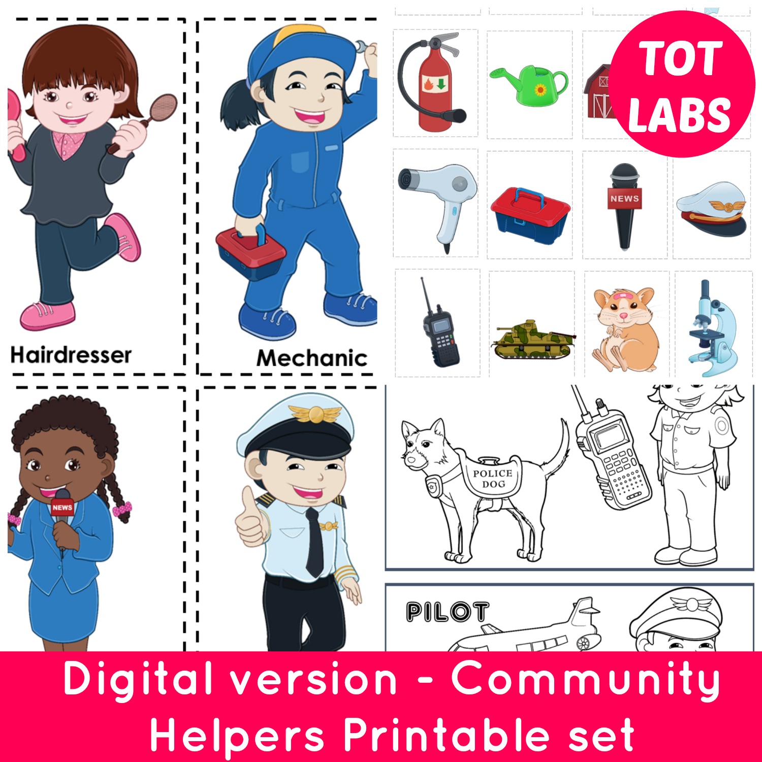 Free printable community helpers flashcards, Download Free printable ...