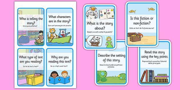 Reading Comprehension Cards Romanian Translation - Twinkl