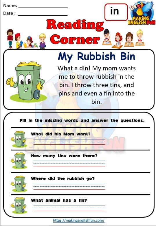 14 CVC Reading Comprehension Cards and questions - PDFMaking ...