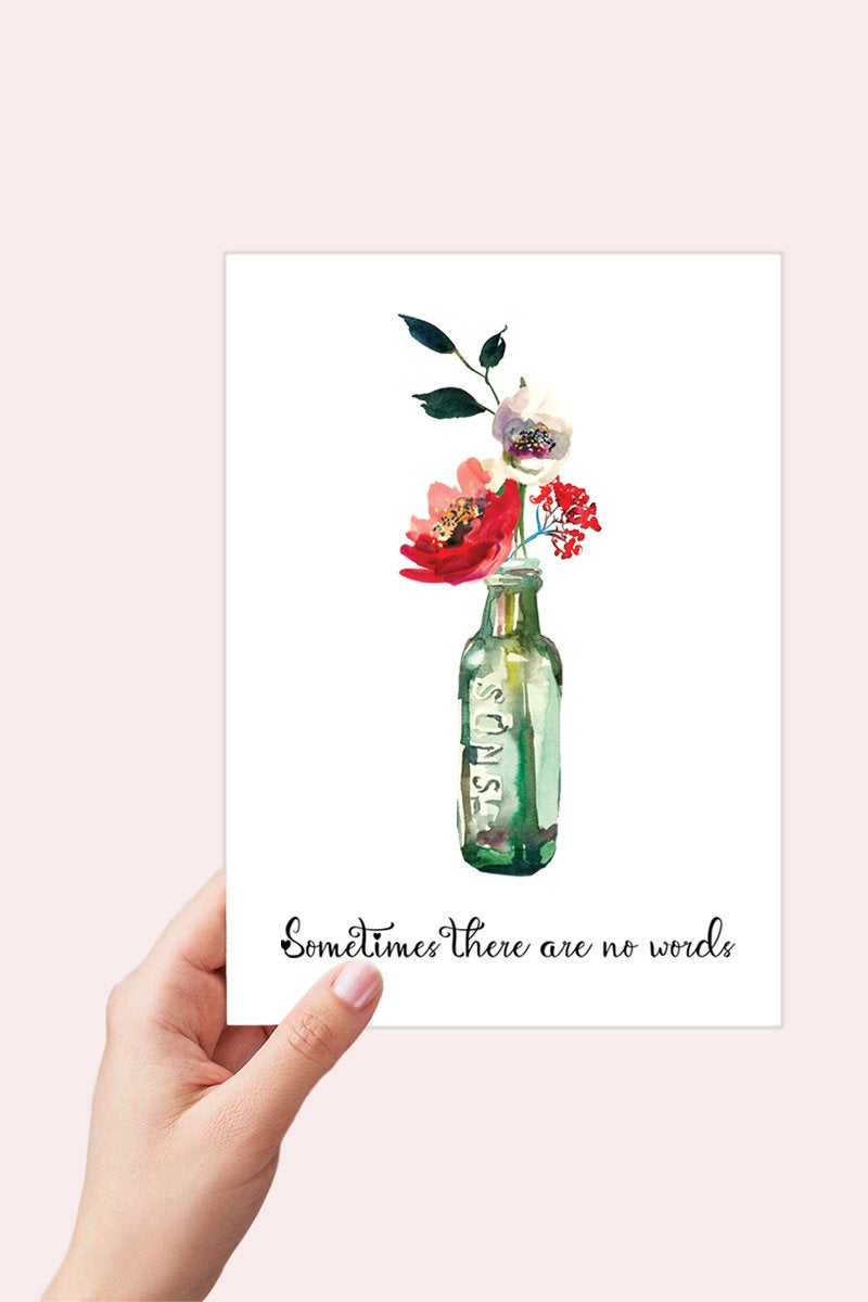 Sometimes There are no Words Sympathy Card Printable - Digital ...