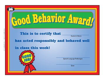 printable conduct awards