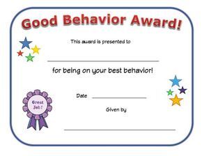 printable conduct awards