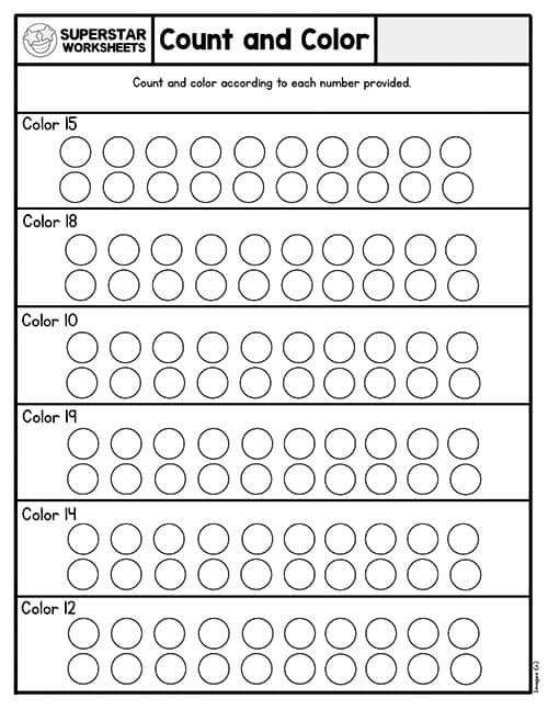 Kindergarten Counting Worksheets -Worksheets Library