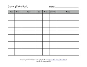 printable coupon organizer list