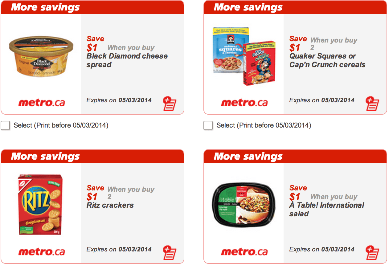 Metro Quebec Canada Printable Grocery Coupons (Valid till May 3rd ...