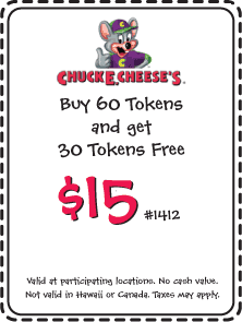 The Best Chuck E Cheese Coupons 2024 and Free Tokens &  Tickets