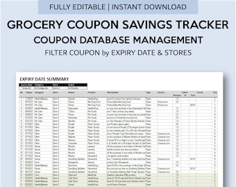 Grocery Coupon Savings Tracker Shopping Coupon-rebate Database ...