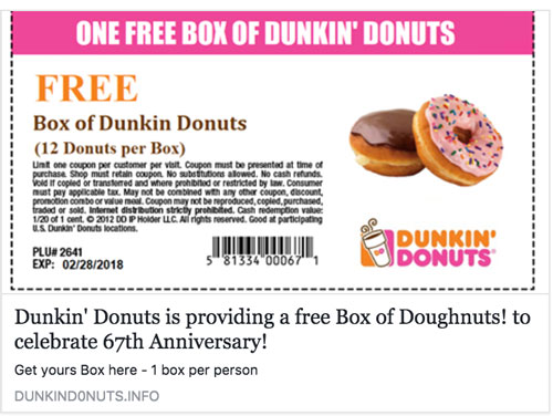 printable coupons dunkin donuts