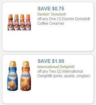 Creamer Coupons - Dunkin Donuts &  International Delight - Frugal ...