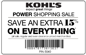 printable coupons for kohls
