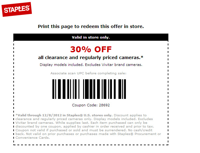 DEAD: All Cameras On Sale For 30 Percent Off At Staples! | Fstoppers