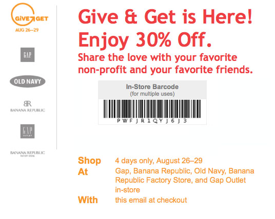 GAP 30% off Printable Coupon | The Luxury Spot