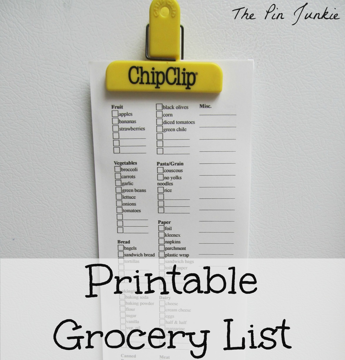 Printable Grocery List
