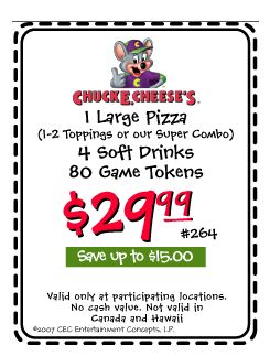 The Best Chuck E Cheese Coupons 2024 and Free Tokens &  Tickets