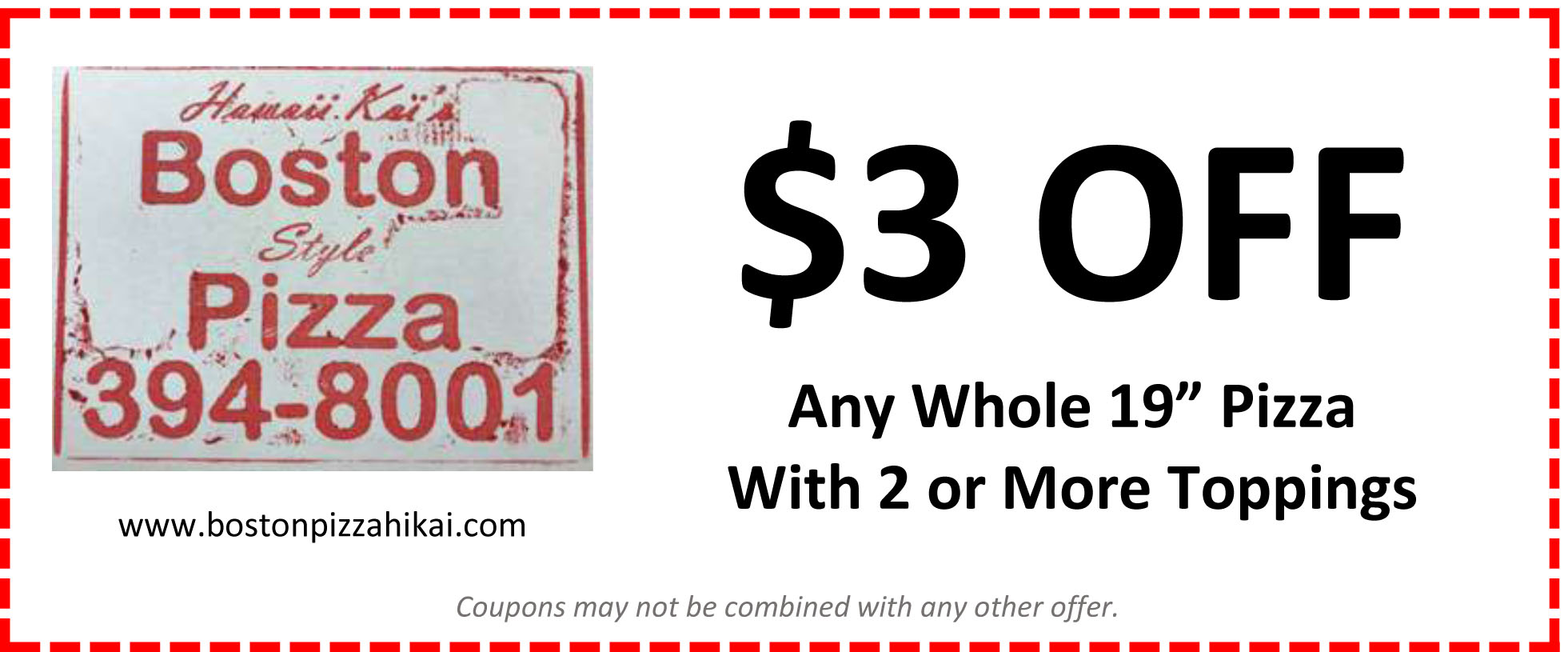 Coupons - Bostons Pizza Hawaii Kai