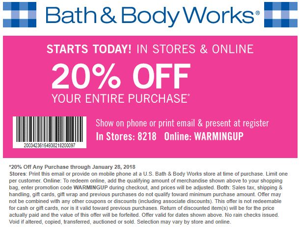Pinned July 2nd: 20% off everything at #BathBodyWorks or online ...