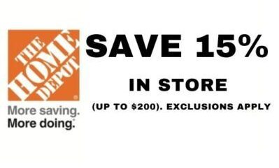 ONE (1X) HD 15% OFF Home Depot Printable Coupon _ Instore Only _ ...