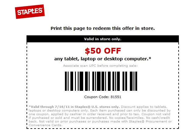 Great deals: $50 off any tablet or computer at Staples | Digital ...