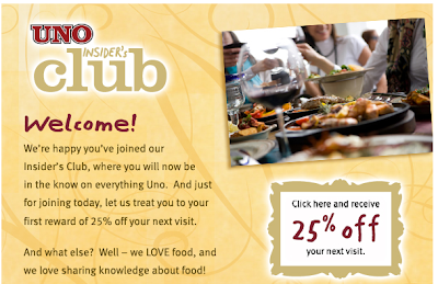 Uno Chicago Grill - 25% Off Your Check Printable Coupon (Email ...