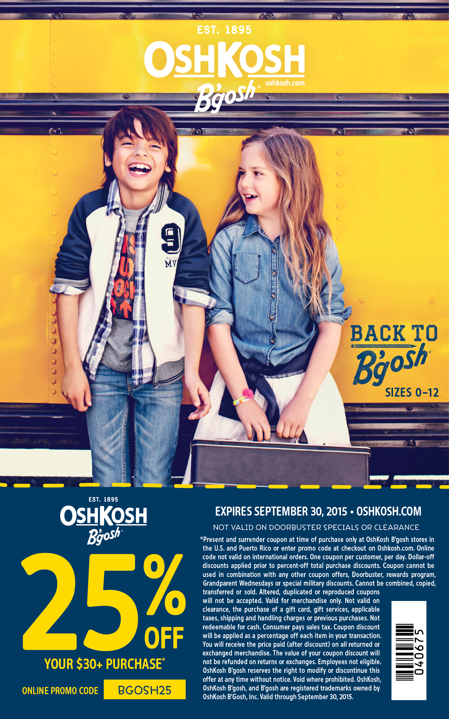 2015 Back to School Styles + 25% off OshKosh Bgosh Coupon ...