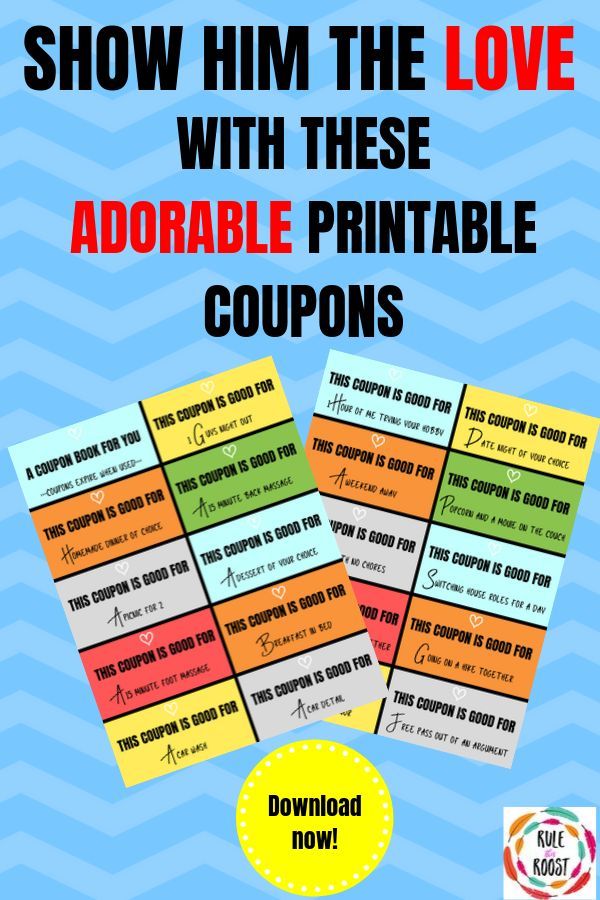 Printable Love Coupons for Him - Rule This Roost