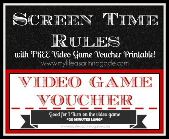Screen Time Rules with FREE Video Game Voucher Printable! - Cindy ...